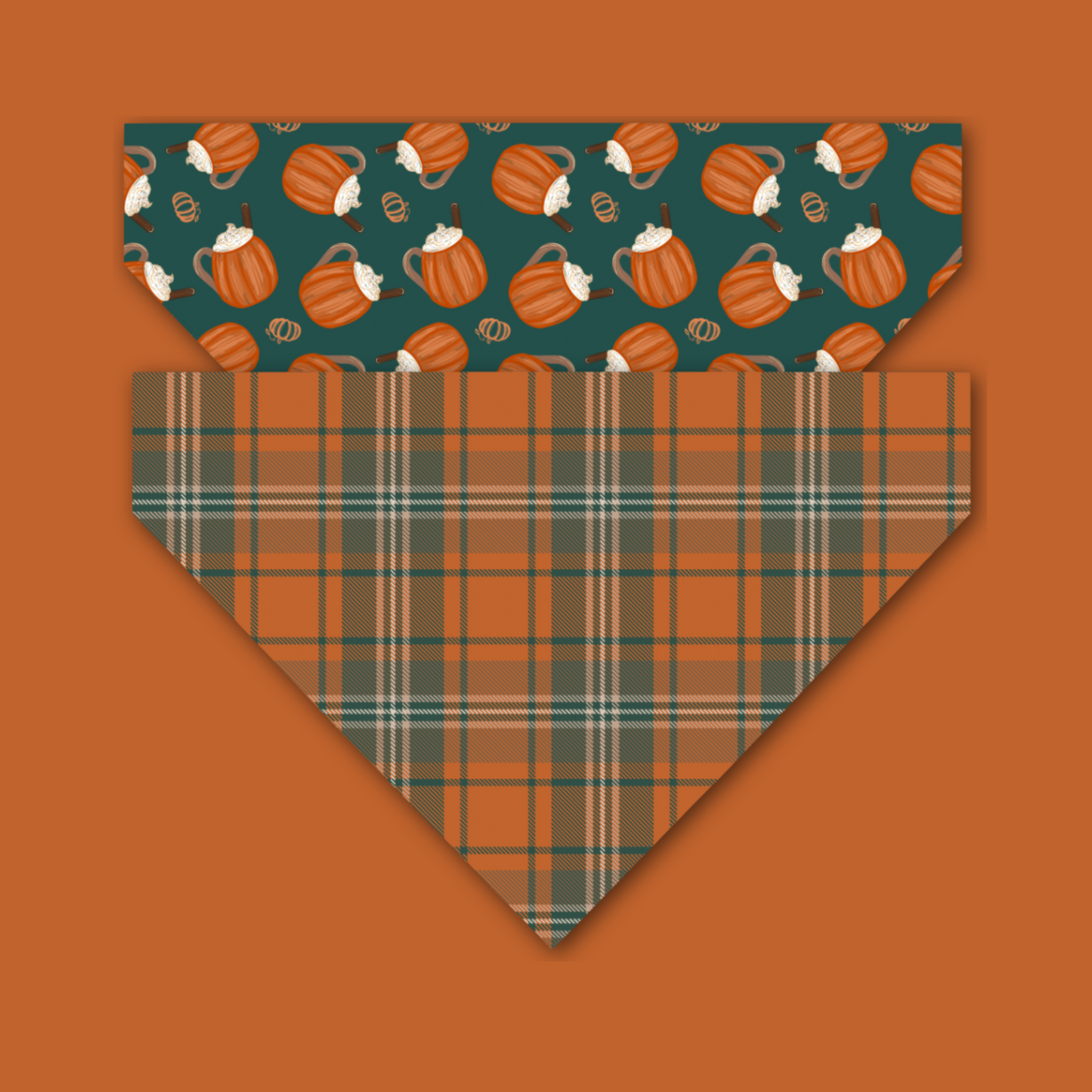 Pumpkin Mugs Reversible Pet Bandana