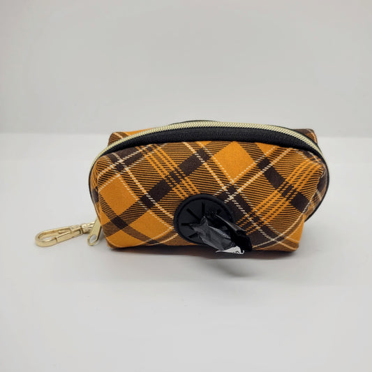 Orange Plaid Waste Bag Holder