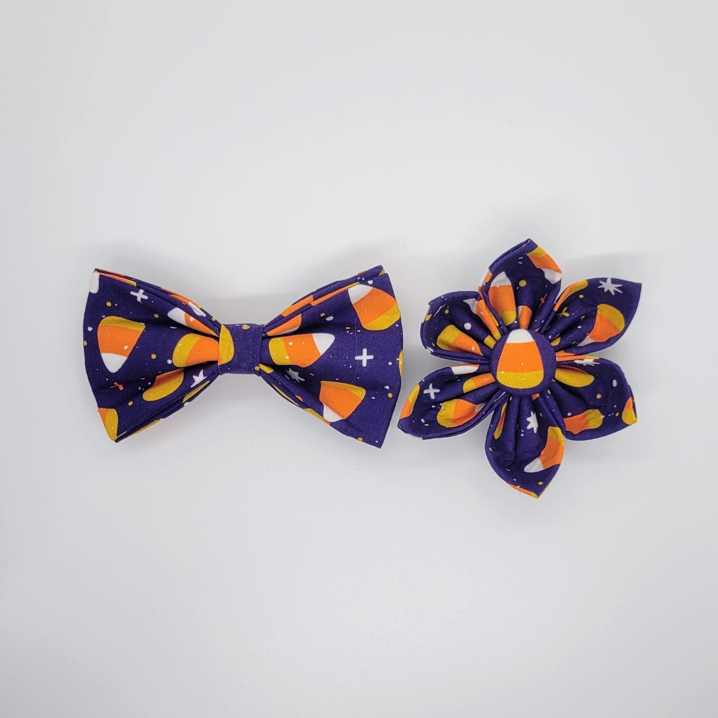 Candy Corn Collar Flower + Bowtie