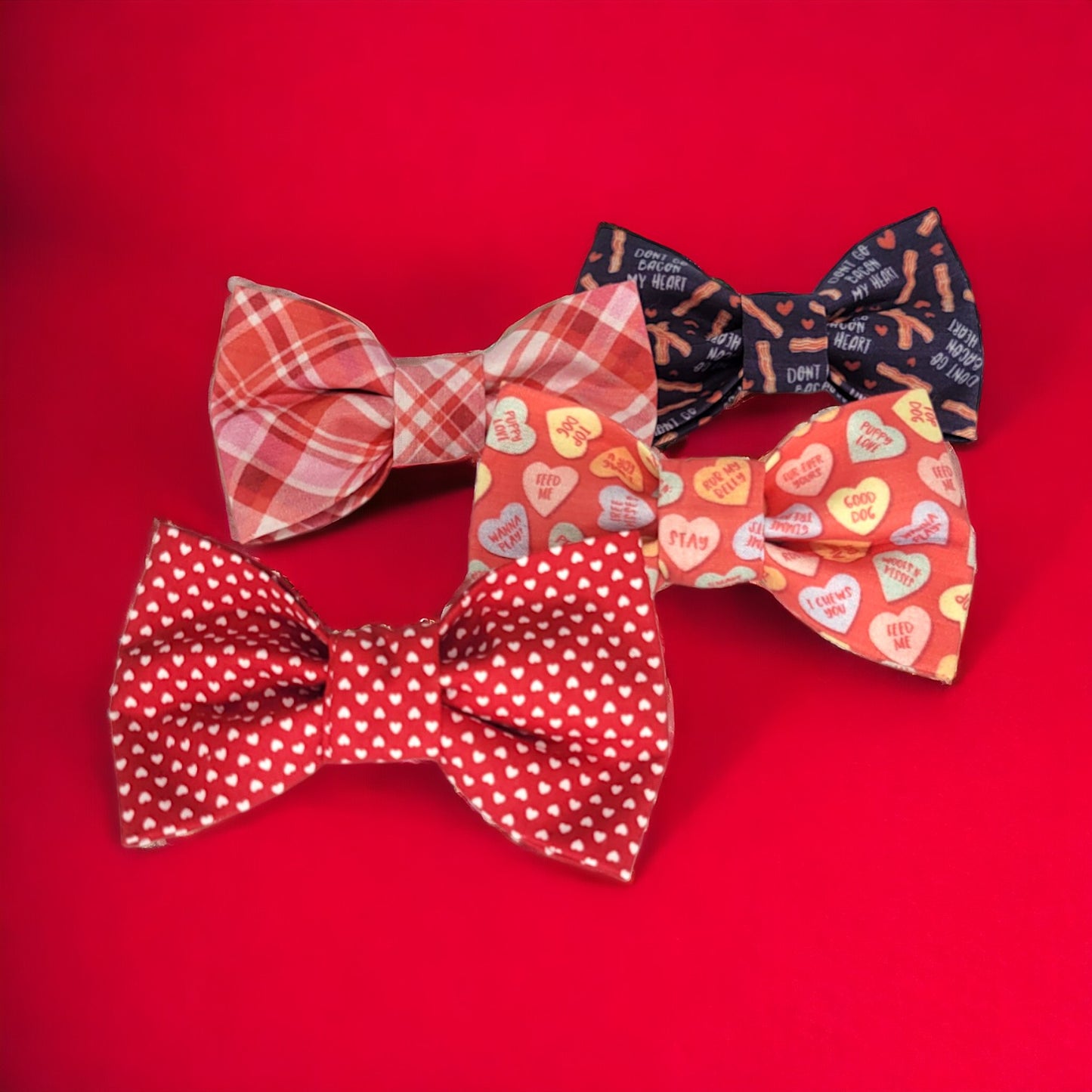 Pink and Red Plaid Collar Bowtie