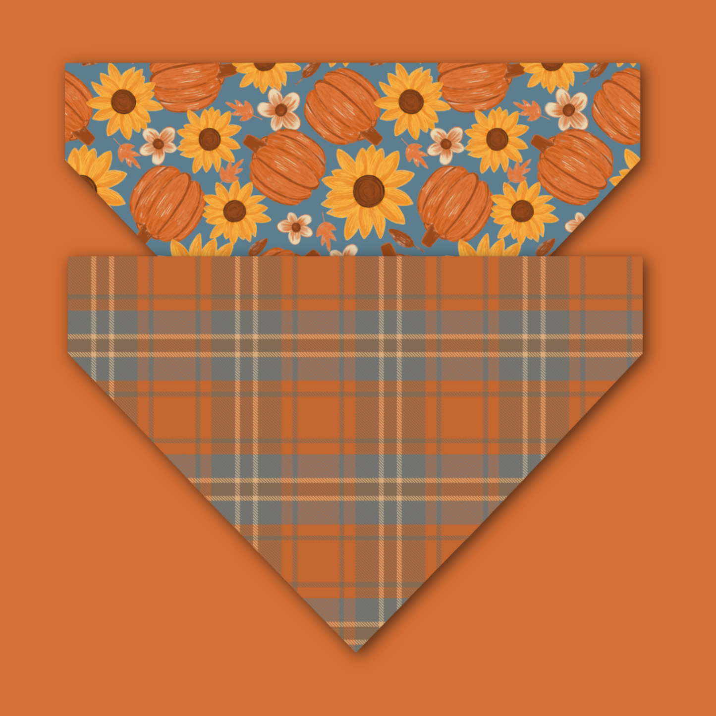 Pumpkin Sunflower Reversible Pet Bandana