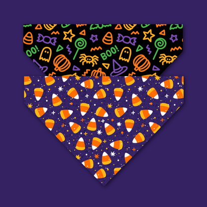 Neon Halloween Reversible Pet Bandana