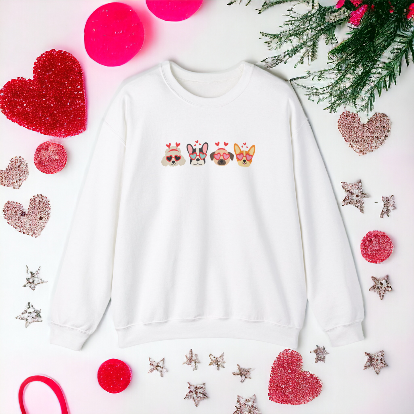 Valentine's Dogs Crewneck Sweatshirt