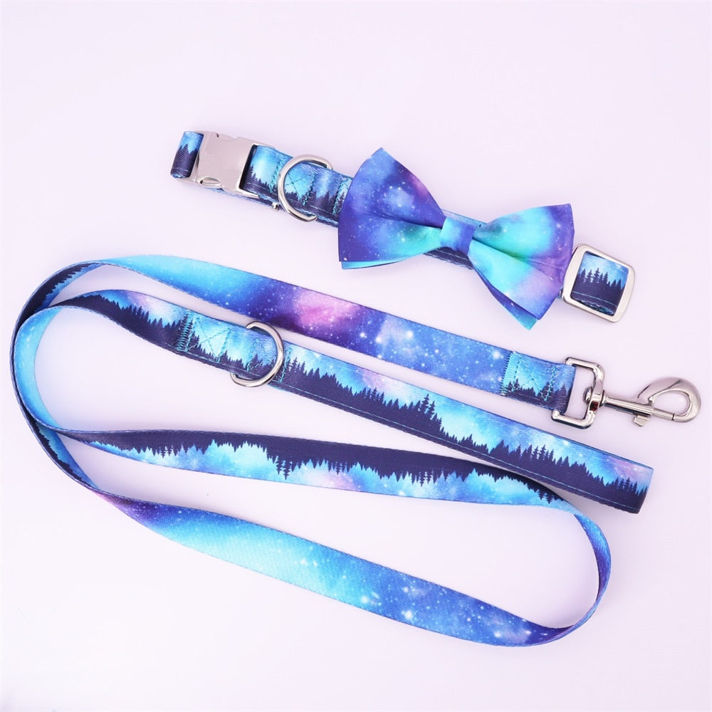 Aurora Borealis Collar and Attachable Bow Tie