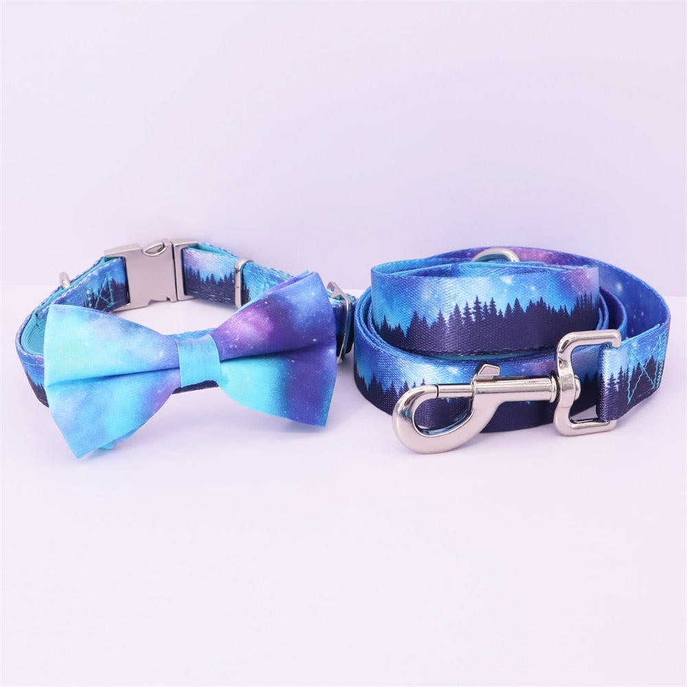 Aurora Borealis Collar and Attachable Bow Tie