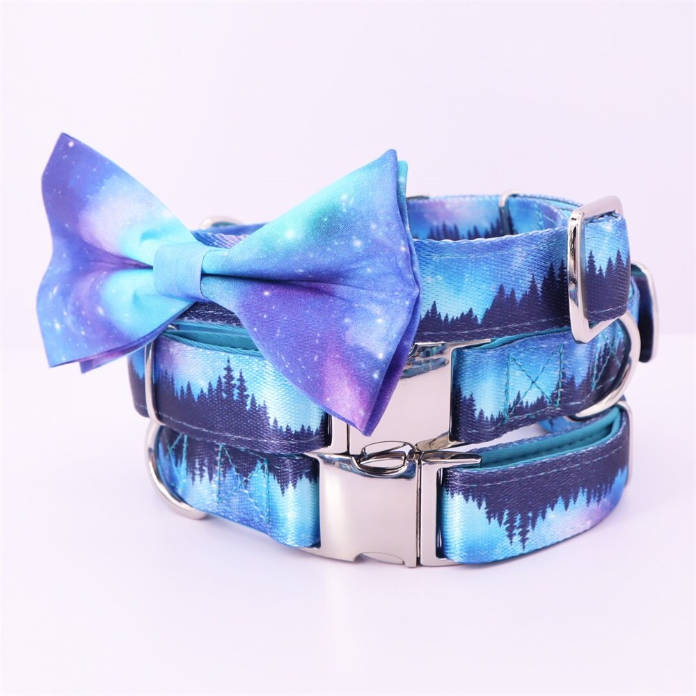 Aurora Borealis Collar and Attachable Bow Tie