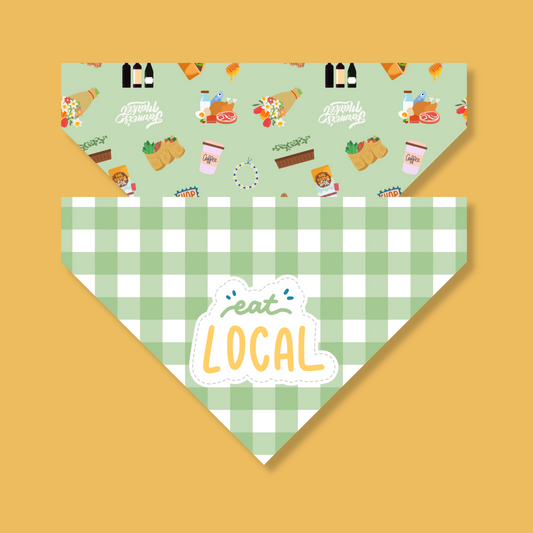 Eat Local Reversible Pet Bandana