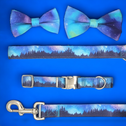 Aurora Borealis Collar and Attachable Bow Tie