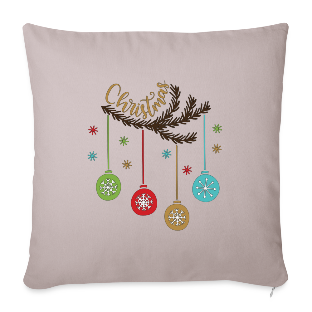 Christmas Ornaments Throw Pillow Cover - light taupe