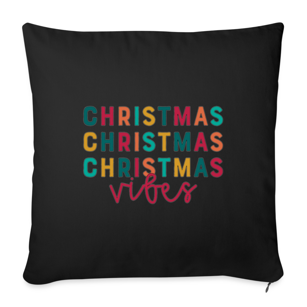 Christmas Vibes Throw Pillow Cover - black