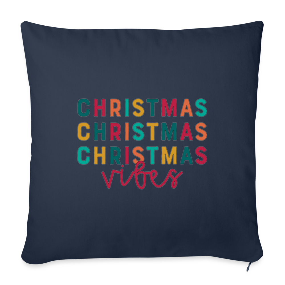 Christmas Vibes Throw Pillow Cover - navy