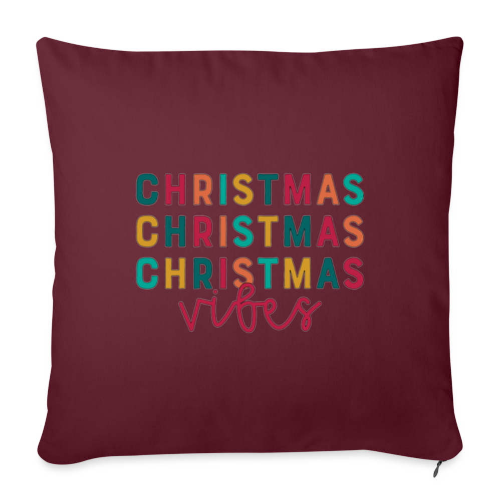 Christmas Vibes Throw Pillow Cover - burgundy