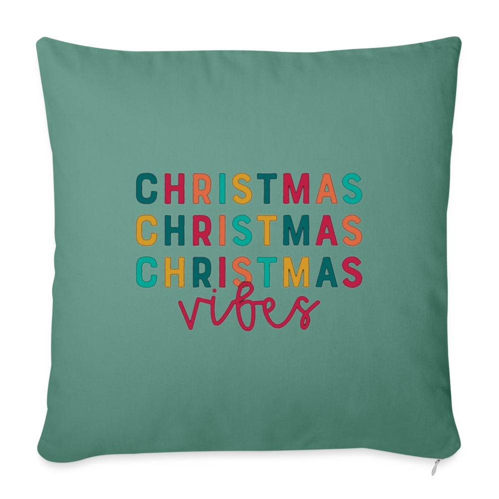 Christmas Vibes Throw Pillow Cover - cypress green