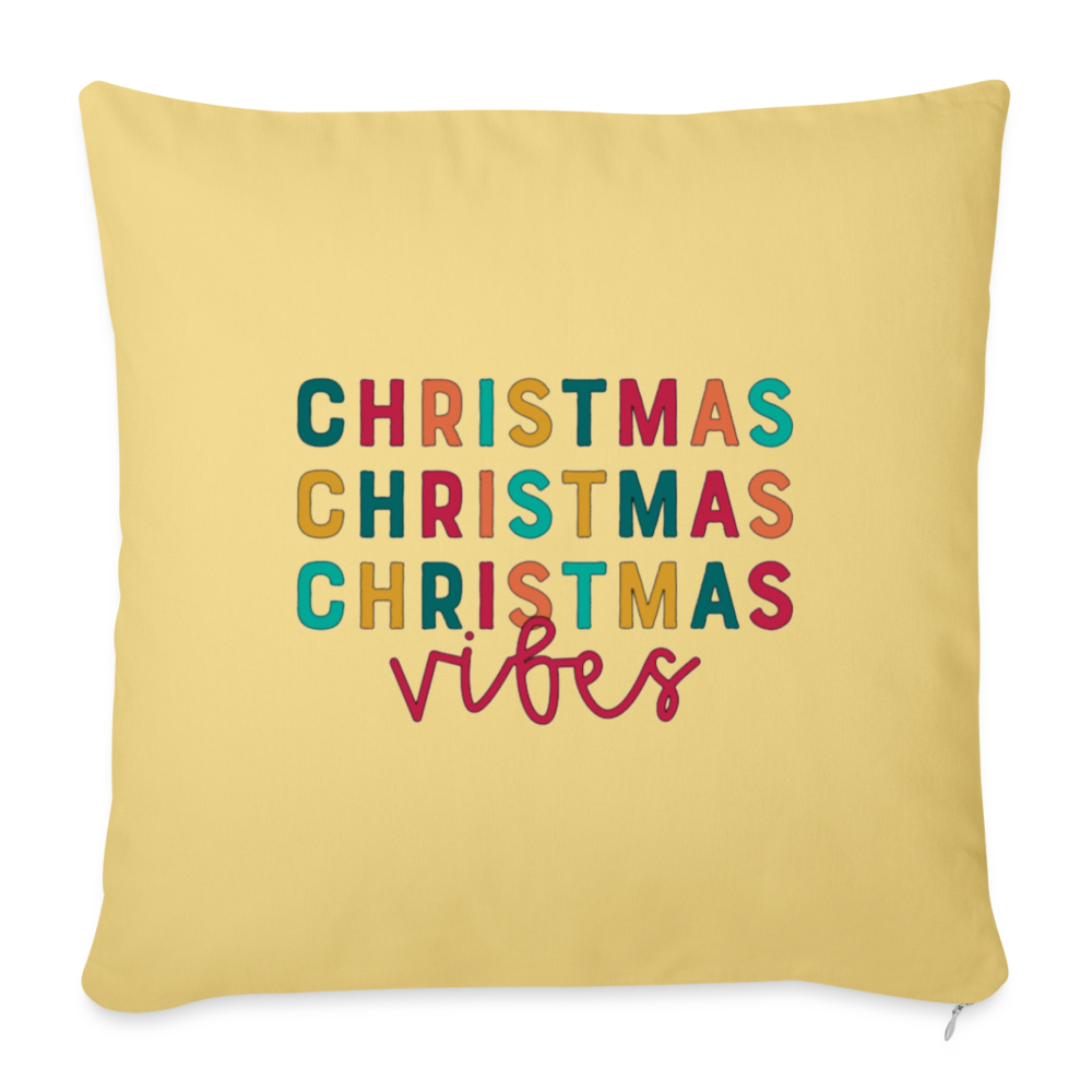 Christmas Vibes Throw Pillow Cover - washed yellow
