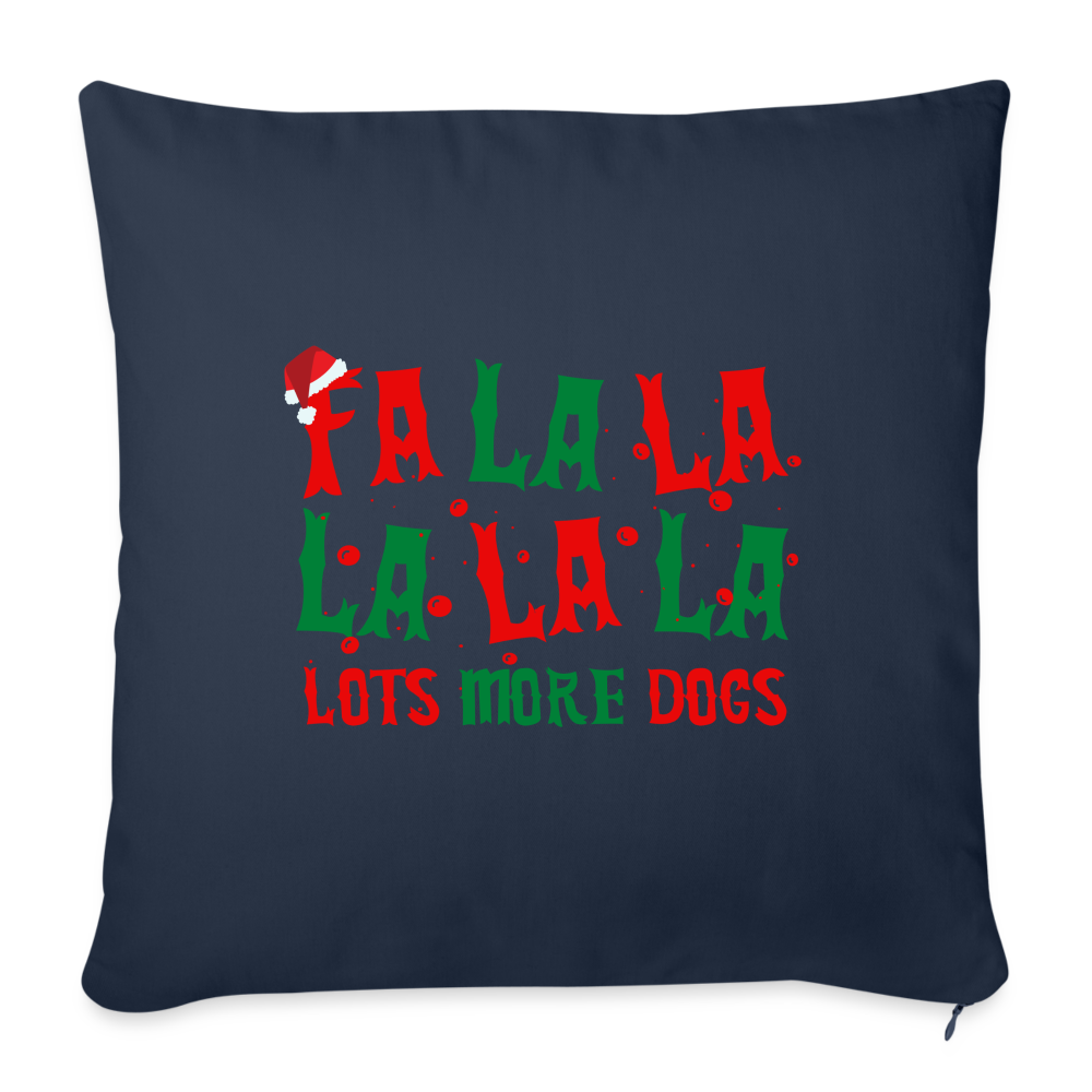 Fa La La Lots of Dogs Throw Pillow Cover - navy