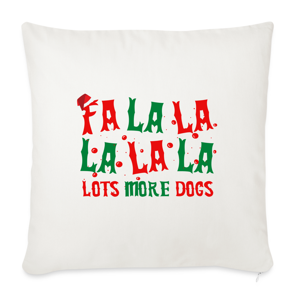 Fa La La Lots of Dogs Throw Pillow Cover - natural white