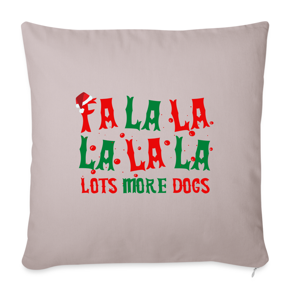 Fa La La Lots of Dogs Throw Pillow Cover - light taupe