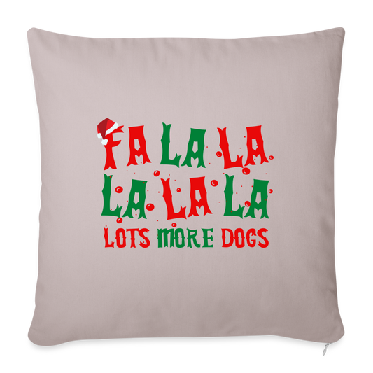 Fa La La Lots of Dogs Throw Pillow Cover - light taupe