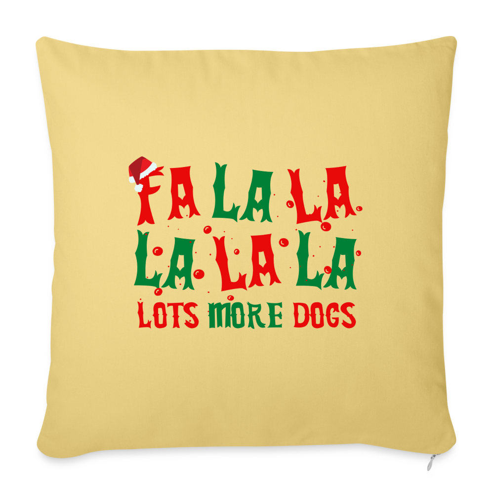 Fa La La Lots of Dogs Throw Pillow Cover - washed yellow