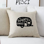 Load image into Gallery viewer, 18x18&quot; Happy Campers Throw Pillow Cover
