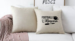 Load image into Gallery viewer, 18x18&quot; Football and Mascara Throw Pillow Cover
