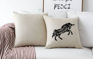 18x18" Believe In Unicorns Throw Pillow Cover