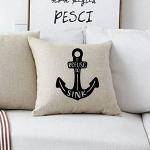 18x18" I Refuse To Sink Anchor Throw Pillow Cover
