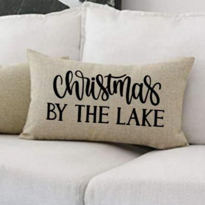 12x20" Christmas By The Lake Throw Pillow Cover - Red Buffalo Plaid Available