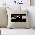 Load image into Gallery viewer, 18x18&quot; American Flag Soldier Salute Throw Pillow Cover
