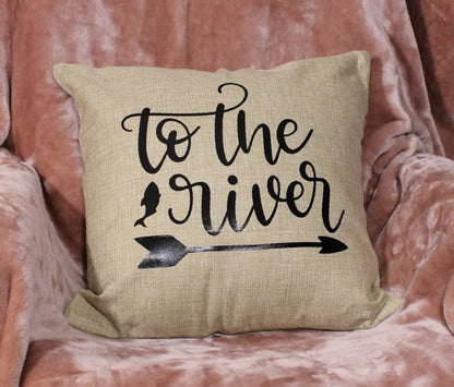 18x18" To The River Throw Pillow Cover