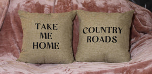 18x18" Country Roads Throw Pillows, Set of 2