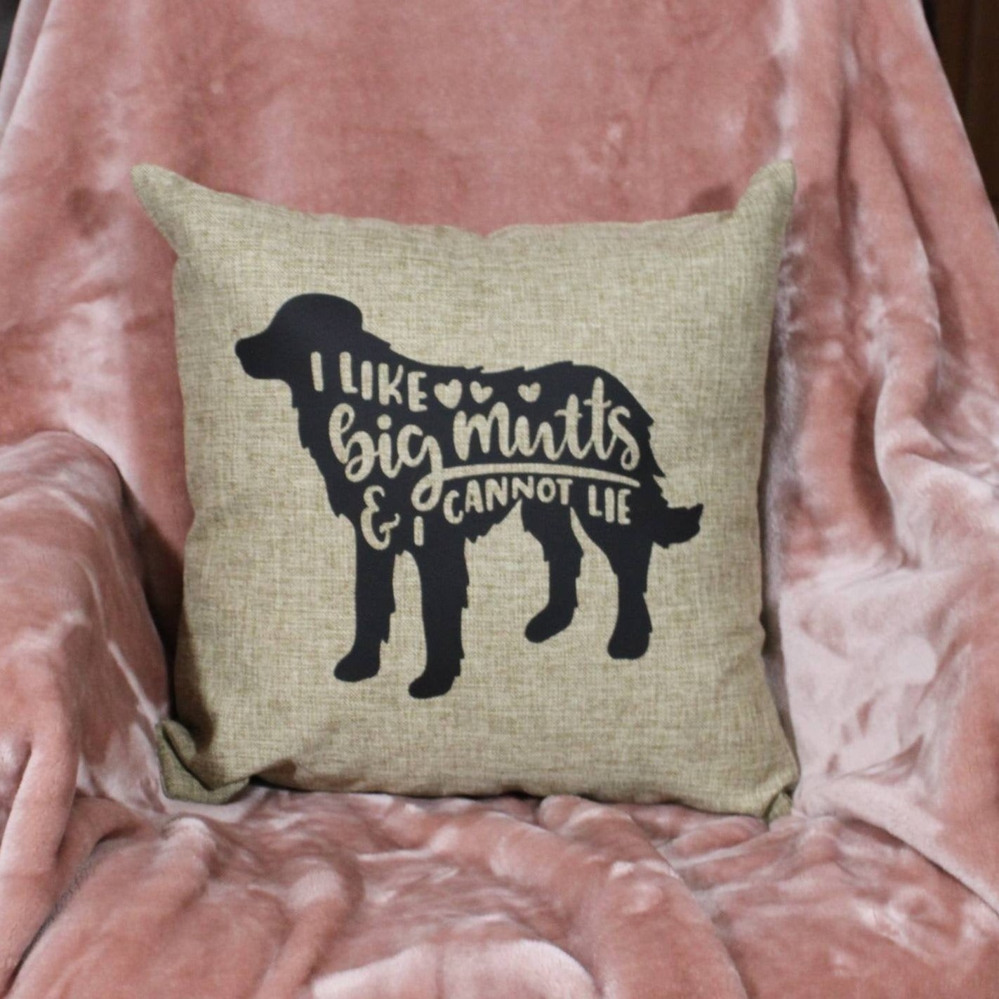 18x18" I Like Big Mutts and I Cannot Lie Throw Pillow Cover