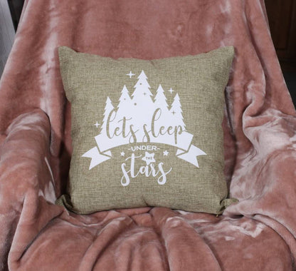 18x18" Let's Sleep Under The Stars Throw Pillow Cover