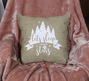 18x18" Let's Sleep Under The Stars Throw Pillow Cover