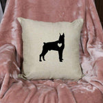 Load image into Gallery viewer, 18x18&quot; Doberman Dog Silhouette Throw Pillow Cover
