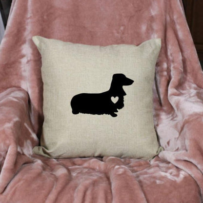 18x18" Dachshund Silhouette Throw Pillow Cover