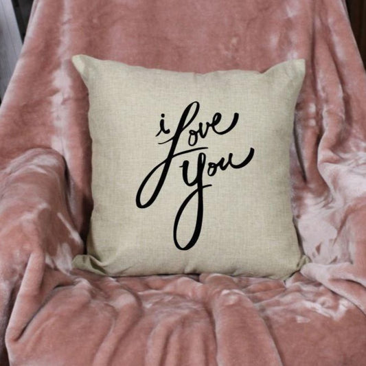 18x18" I Love You Throw Pillow Cover