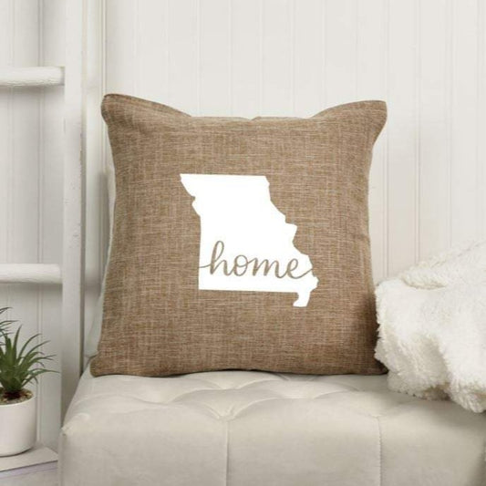 18x18" Solid Home State Throw Pillow Cover