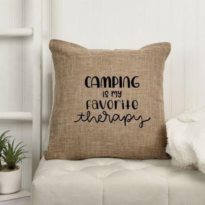 18x18" Camping is My Favorite Therapy Throw Pillow Cover