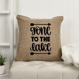 18x18" Gone to the Lake Throw Pillow Cover
