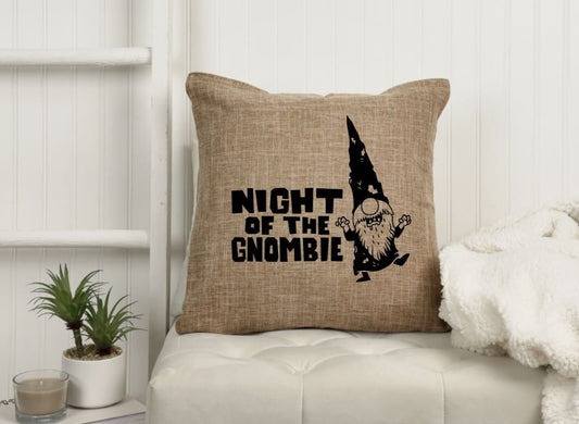 18x18" Night of the Gnombie Zombie Throw Pillow Cover