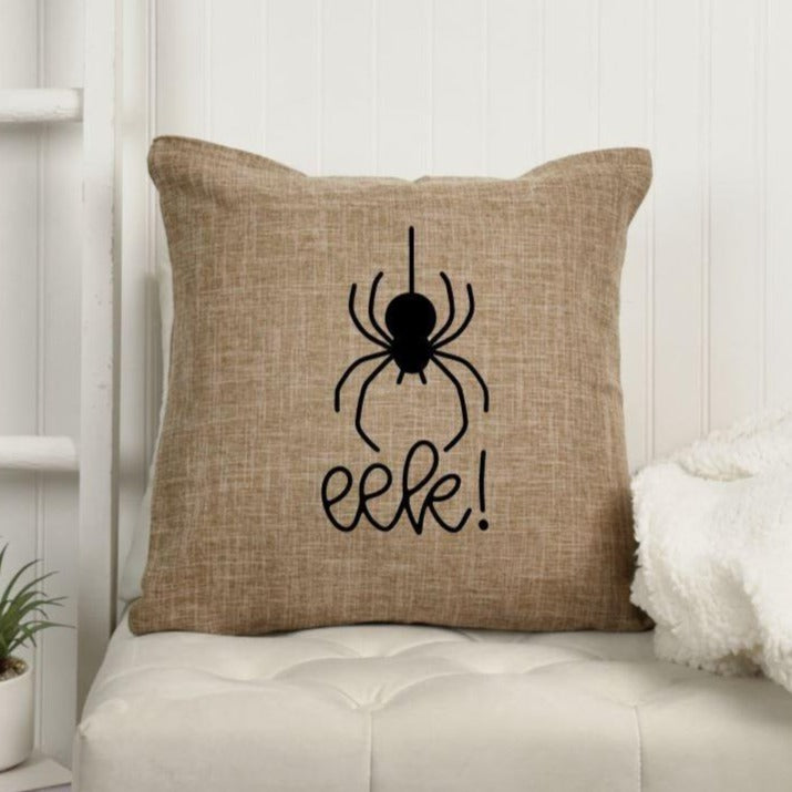 18x18" Eek Spider Throw Pillow Cover