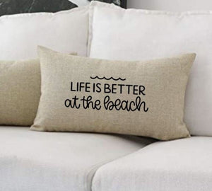 12x20" Life is Better at the Beach Throw Pillow Cover