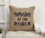Load image into Gallery viewer, 18x18&quot; Namastay at the Lake Throw Pillow Cover
