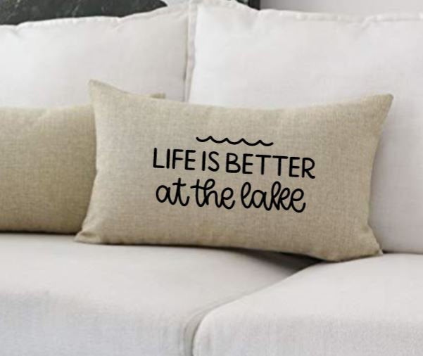 18x18" Life is Better at the Lake Throw Pillow Cover