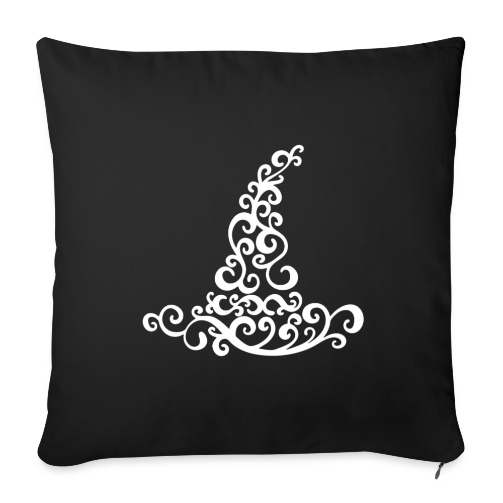 Witch's Hat Throw Pillow Cover 18” x 18” - black