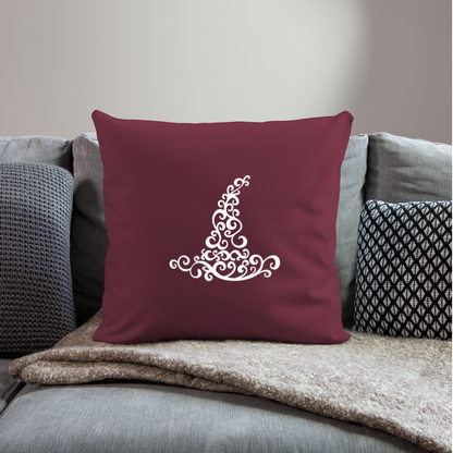 Witch's Hat Throw Pillow Cover 18” x 18” - burgundy
