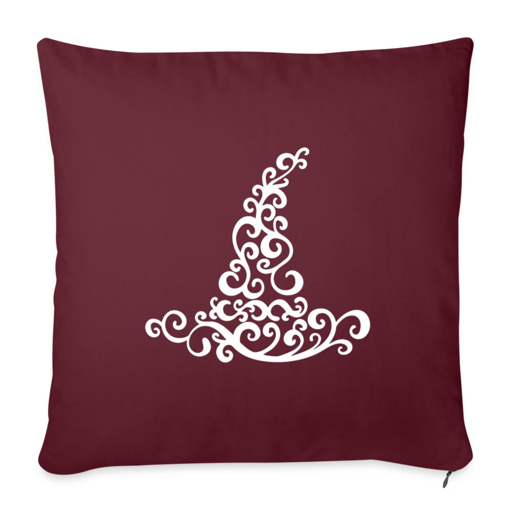 Witch's Hat Throw Pillow Cover 18” x 18” - burgundy