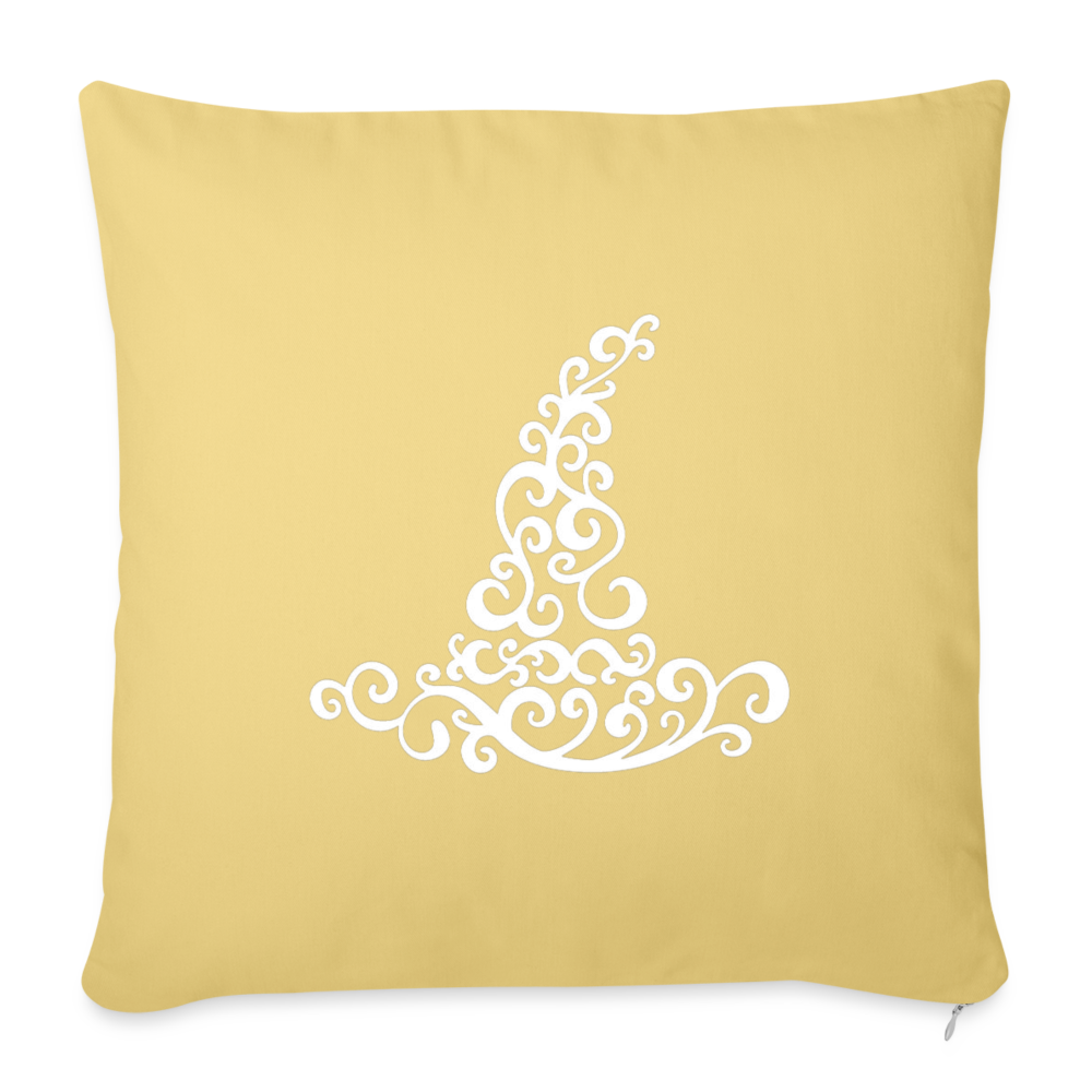 Witch's Hat Throw Pillow Cover 18” x 18” - washed yellow