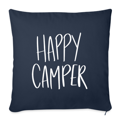 Happy Camper Throw Pillow Cover 18” x 18” - navy